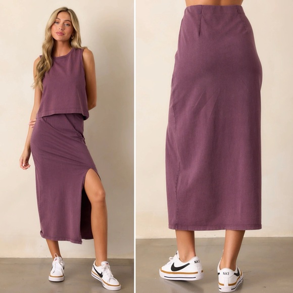 NWT - Z SUPPLY SHILO COCOA BERRY KNIT SKIRT Size Large - Picture 2 of 10